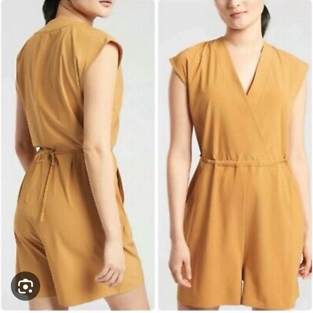 Athleta Marlow Romper in Tuscan Gold
